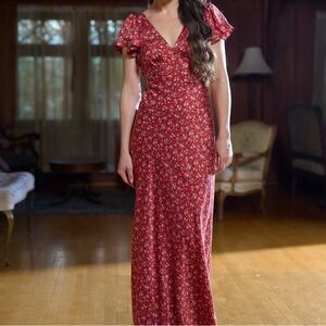 Selkie Flutter Slip Dress in Jam Cake